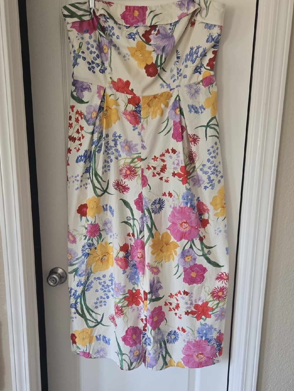 Fashion Nova Cream Floral Capri  Jumpsuit
